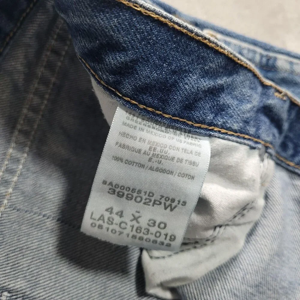 Wrangler Rugged Wear Jeans Mens 44x30 Blue Wash Straight Denim Cotton 39802PW
